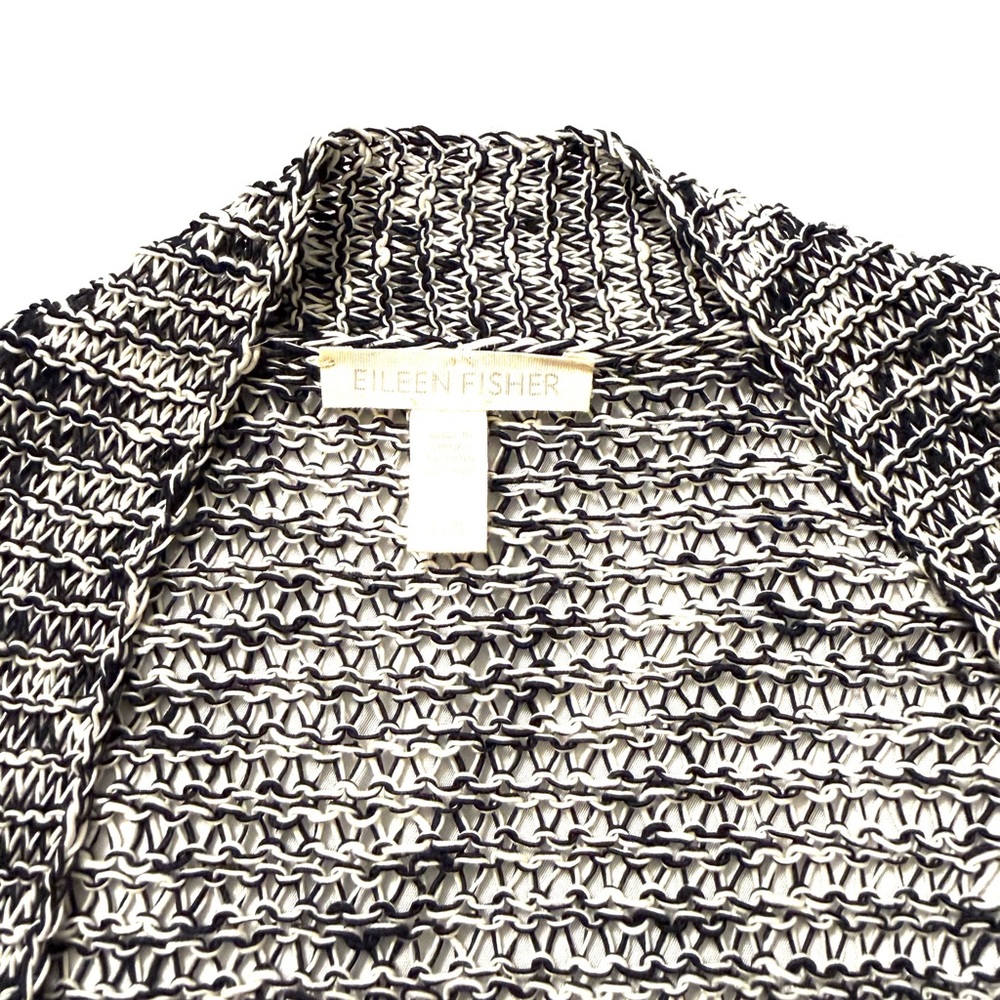 Eileen Fisher Organic Melange Linen Grain Twist Open Front Cardigan Size large - Picture 4 of 5